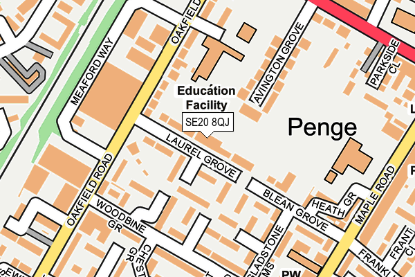 SE20 8QJ map - OS OpenMap – Local (Ordnance Survey)