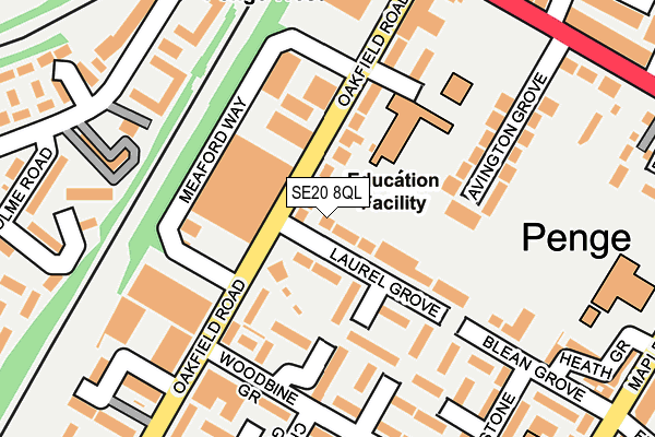 SE20 8QL map - OS OpenMap – Local (Ordnance Survey)