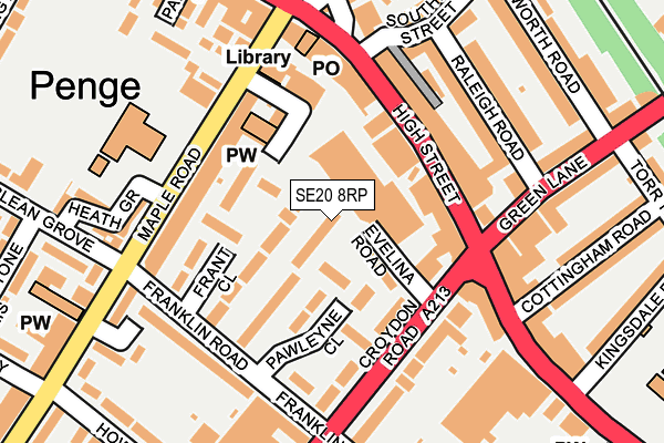 SE20 8RP map - OS OpenMap – Local (Ordnance Survey)