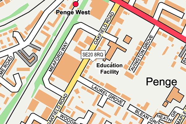 Map of OAKFIELD ROAD (PENGE) MANAGEMENT LTD at local scale