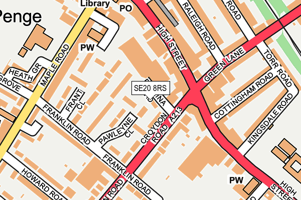 SE20 8RS map - OS OpenMap – Local (Ordnance Survey)