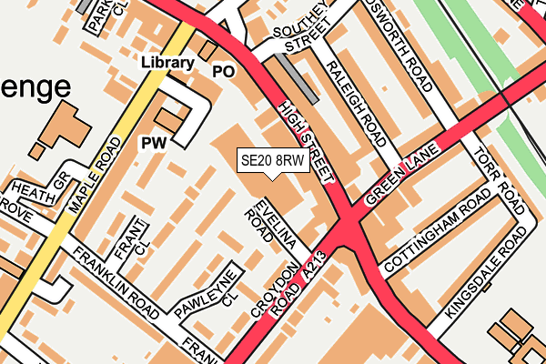 SE20 8RW map - OS OpenMap – Local (Ordnance Survey)
