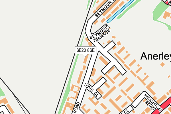 SE20 8SE map - OS OpenMap – Local (Ordnance Survey)