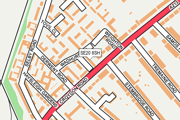 SE20 8SH map - OS OpenMap – Local (Ordnance Survey)