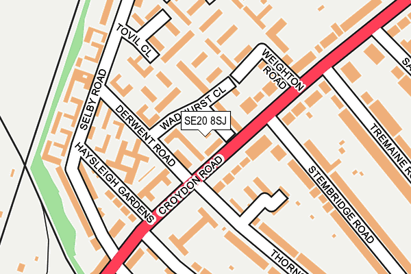 SE20 8SJ map - OS OpenMap – Local (Ordnance Survey)
