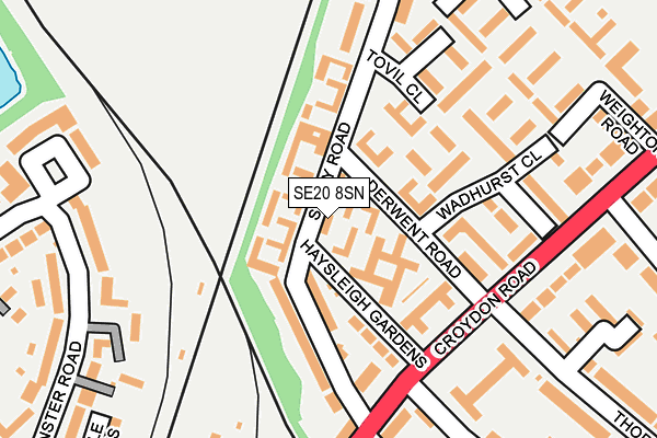 SE20 8SN map - OS OpenMap – Local (Ordnance Survey)