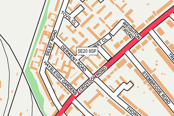 SE20 8SP map - OS OpenMap – Local (Ordnance Survey)