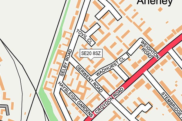 SE20 8SZ map - OS OpenMap – Local (Ordnance Survey)