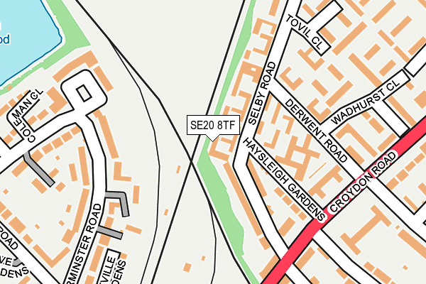 SE20 8TF map - OS OpenMap – Local (Ordnance Survey)