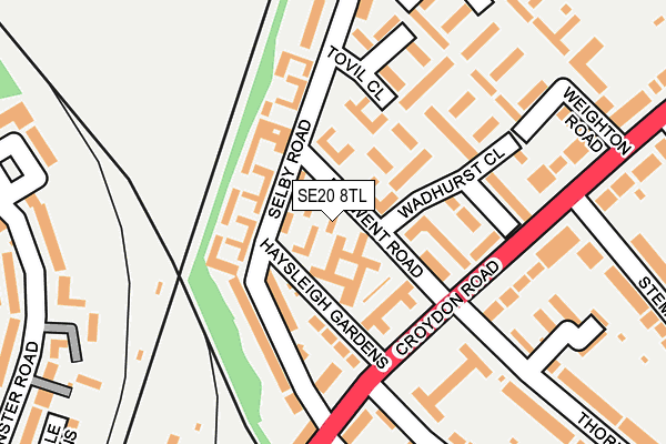 SE20 8TL map - OS OpenMap – Local (Ordnance Survey)