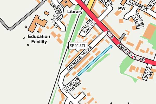 SE20 8TU map - OS OpenMap – Local (Ordnance Survey)