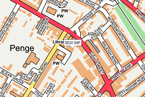 SE20 9AP map - OS OpenMap – Local (Ordnance Survey)