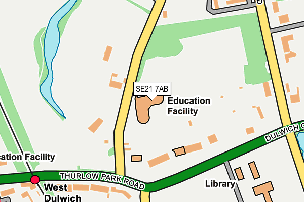 SE21 7AB map - OS OpenMap – Local (Ordnance Survey)