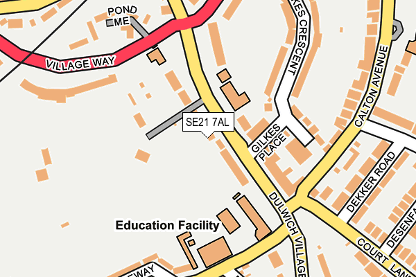 SE21 7AL map - OS OpenMap – Local (Ordnance Survey)