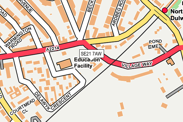 SE21 7AW map - OS OpenMap – Local (Ordnance Survey)