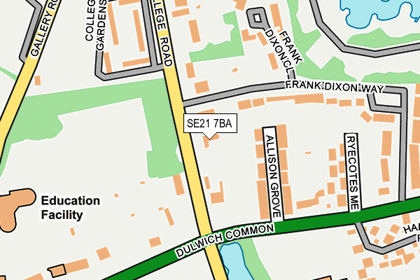 SE21 7BA map - OS OpenMap – Local (Ordnance Survey)