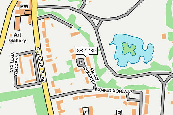 SE21 7BD map - OS OpenMap – Local (Ordnance Survey)