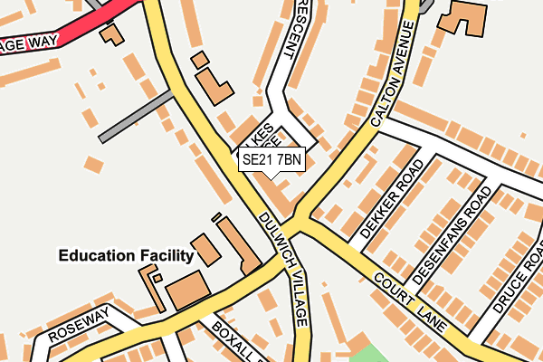 SE21 7BN map - OS OpenMap – Local (Ordnance Survey)