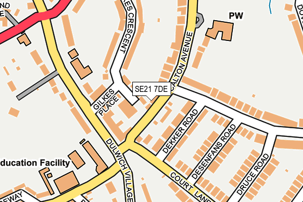 SE21 7DE map - OS OpenMap – Local (Ordnance Survey)