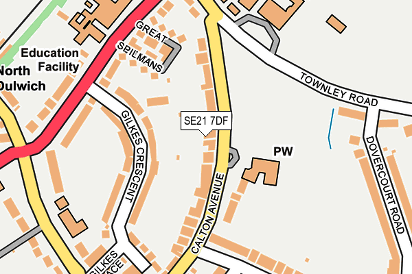 SE21 7DF map - OS OpenMap – Local (Ordnance Survey)
