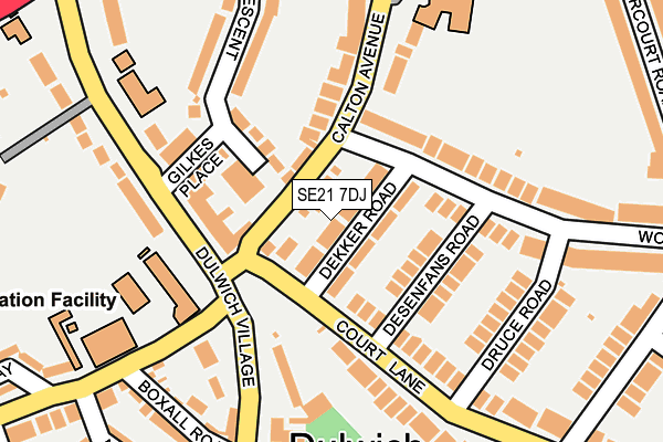 SE21 7DJ map - OS OpenMap – Local (Ordnance Survey)