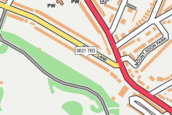 SE21 7ED map - OS OpenMap – Local (Ordnance Survey)