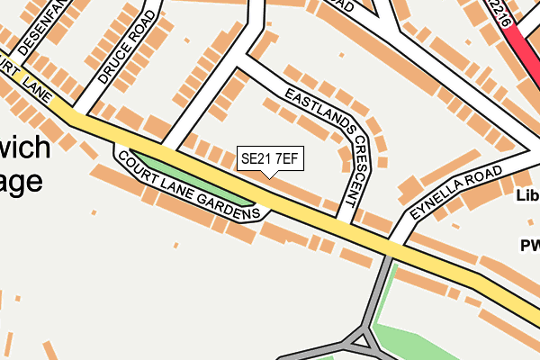 SE21 7EF map - OS OpenMap – Local (Ordnance Survey)