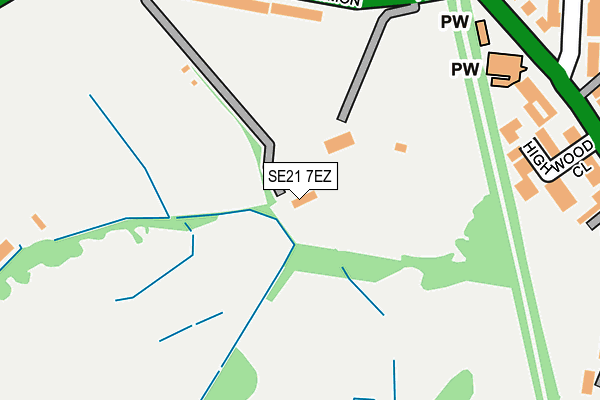 SE21 7EZ map - OS OpenMap – Local (Ordnance Survey)