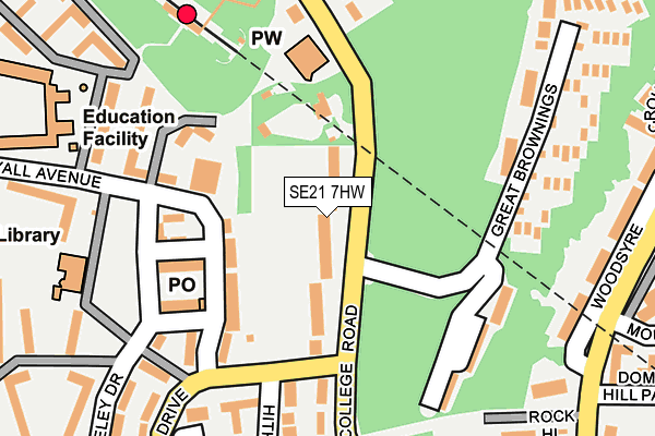 SE21 7HW map - OS OpenMap – Local (Ordnance Survey)