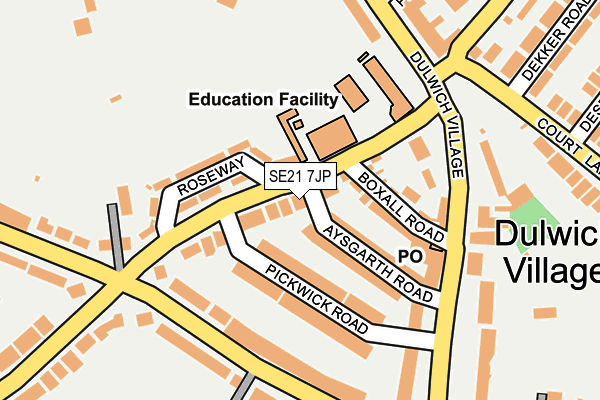 SE21 7JP map - OS OpenMap – Local (Ordnance Survey)