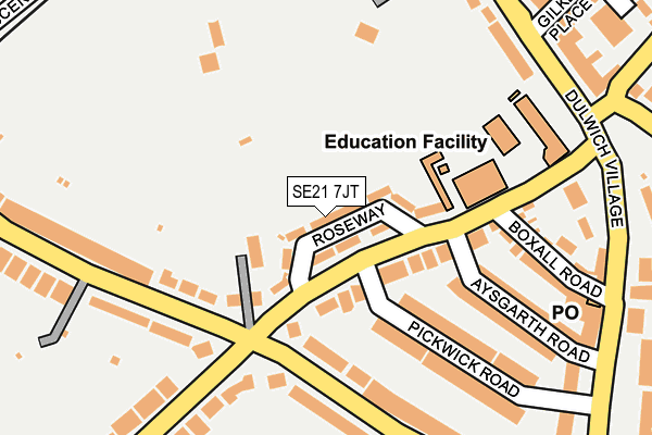 SE21 7JT map - OS OpenMap – Local (Ordnance Survey)