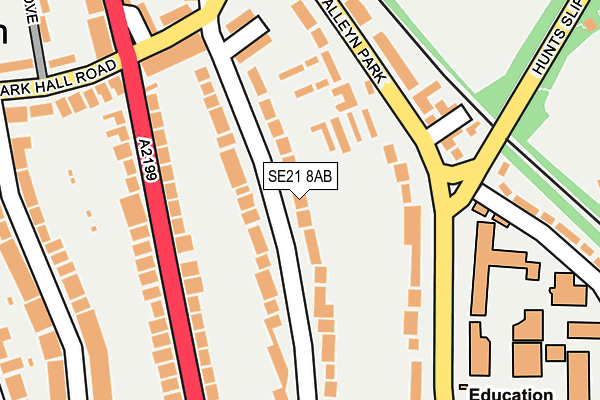 SE21 8AB map - OS OpenMap – Local (Ordnance Survey)