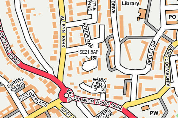 SE21 8AF map - OS OpenMap – Local (Ordnance Survey)