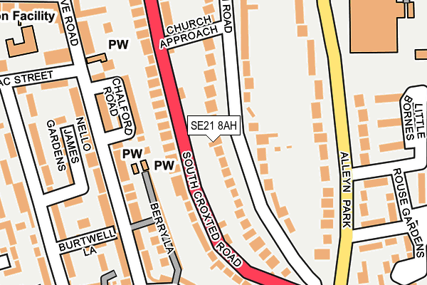 SE21 8AH map - OS OpenMap – Local (Ordnance Survey)