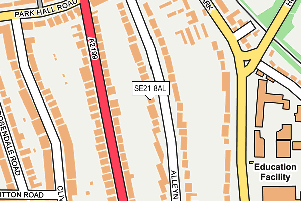 SE21 8AL map - OS OpenMap – Local (Ordnance Survey)