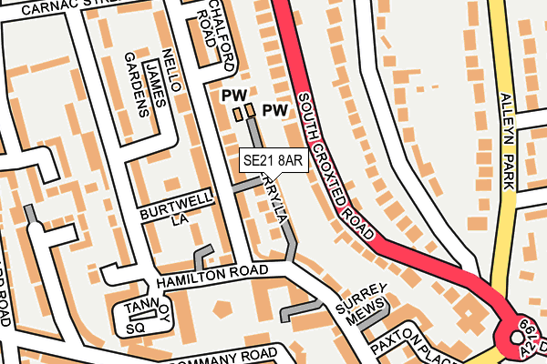 SE21 8AR map - OS OpenMap – Local (Ordnance Survey)