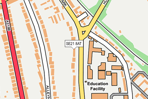 SE21 8AT map - OS OpenMap – Local (Ordnance Survey)