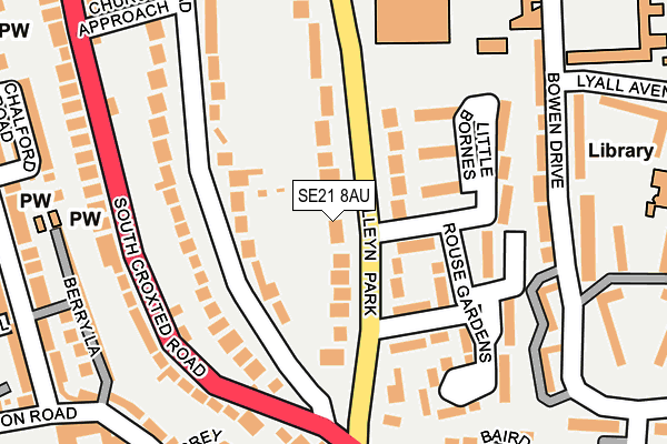 SE21 8AU map - OS OpenMap – Local (Ordnance Survey)