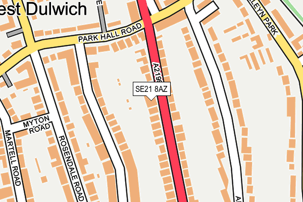 SE21 8AZ map - OS OpenMap – Local (Ordnance Survey)