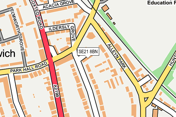 SE21 8BN map - OS OpenMap – Local (Ordnance Survey)