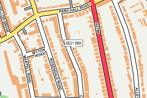 SE21 8BS map - OS OpenMap – Local (Ordnance Survey)