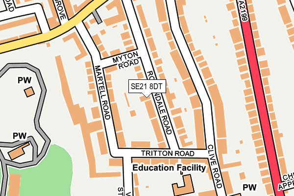 SE21 8DT map - OS OpenMap – Local (Ordnance Survey)