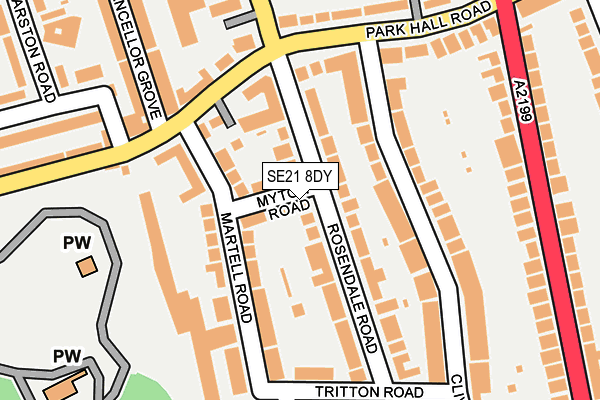 SE21 8DY map - OS OpenMap – Local (Ordnance Survey)