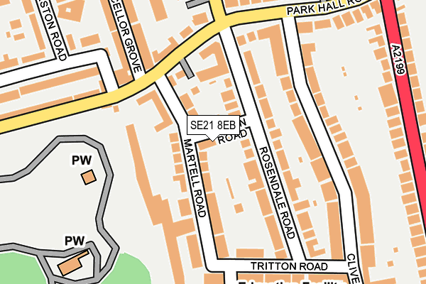 SE21 8EB map - OS OpenMap – Local (Ordnance Survey)