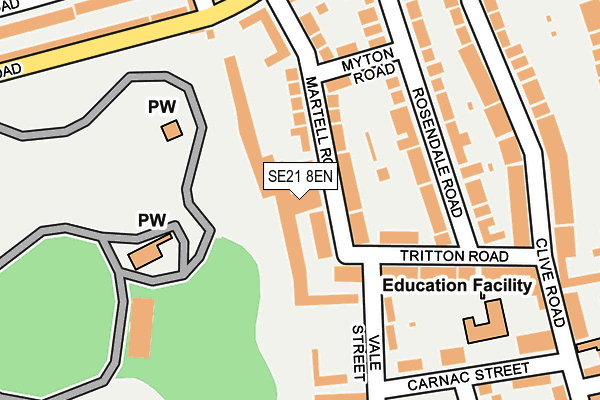 SE21 8EN map - OS OpenMap – Local (Ordnance Survey)