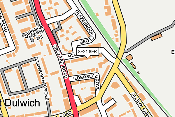SE21 8ER map - OS OpenMap – Local (Ordnance Survey)