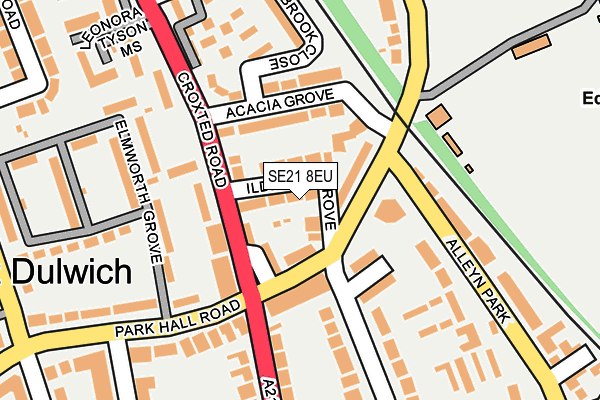 SE21 8EU map - OS OpenMap – Local (Ordnance Survey)