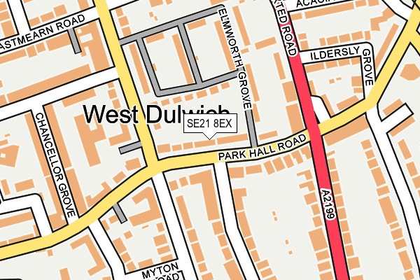 SE21 8EX map - OS OpenMap – Local (Ordnance Survey)
