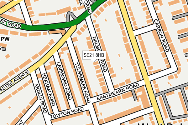SE21 8HB map - OS OpenMap – Local (Ordnance Survey)