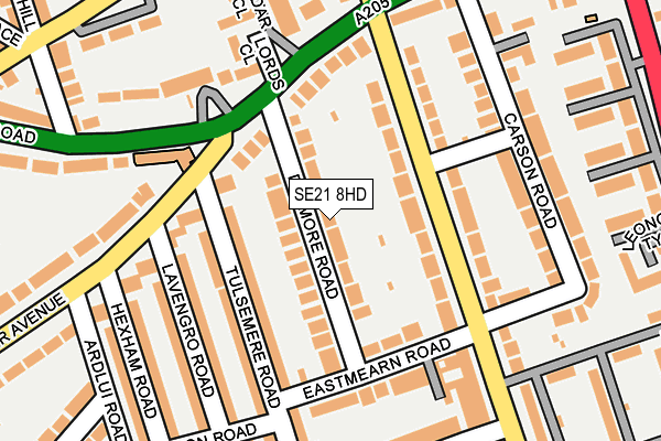 SE21 8HD map - OS OpenMap – Local (Ordnance Survey)